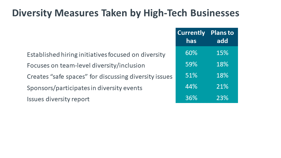 Diversity Measures Taken by High-Tech Businesses